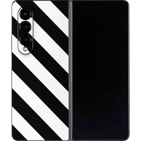 Black and White Geometric Stripes Galaxy Z Fold4 5G Skin